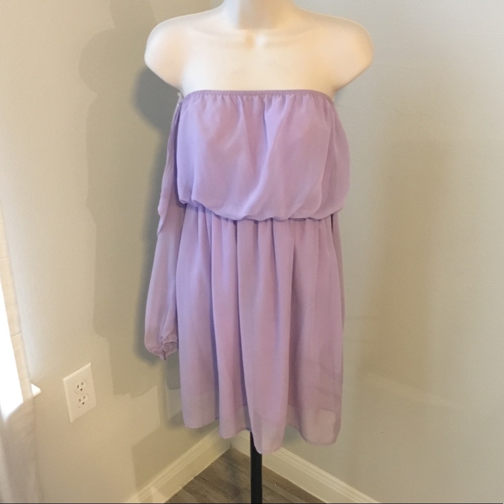 Lilac cold shoulder dress
